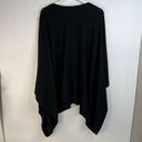 Chico's Chico’s Size S / M Poncho Sweater Women’s Cotton Cashmere Blend Black Cape Tunic Photo 4