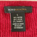 BCBG Maxazria Long Sleeve Knit Sweater Pullover V-neck Red Size L Photo 8