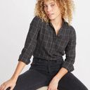 Marine layer  Womens Diana Popover Shirt in Black White Windowpane Sz XS Flannel Photo 0