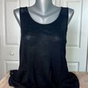 Cynthia Rowley  Women's Linen Blend Black Crochet Tank Top Shirt Size Medium M Photo 0