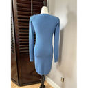 L'Agence  Womens Sweater Dress Blue Stretch Jewel Neck Long Sleeve Ribbed S New Photo 6