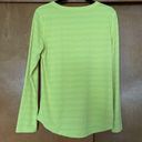 Zyia  Active Subtle Stripe Long Sleeve Tee Size Medium Neon Yellow Photo 5