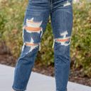 Judy Blue distressed mid rise straight cropped jeans Photo 1