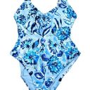 ANDIE  Swim Blue Floral Baia One Piece Swimsuit Size Medium Photo 0