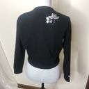 Krass&co Charles & . Black and silver embroidered floral sweater size small Photo 4