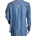 Rails  Shirt Womens XS Blue Carter Button Down Dark Vintage Wash Raw Hem Chambray Photo 2