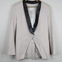 Michelle Mason Mason by  Womens Blazer Jacket 6 Beige Black Single Vent Photo 0