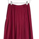 Talbots Vintage  Women's Red 100% Worsted Wool Preppy Pleated Midi Skirt Size 4P Photo 2