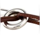 Hermès Hermes Brown Leather Skipper Sterling Silver Bracelet Photo 2