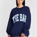 The Bar NWOT  Oversized Varsity Sweatshirt in Navy Blue Sz L Photo 0