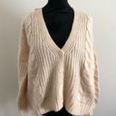 American Eagle  Women's Cable Knit Cardigan Sweater Beige Medium Cozy & Warm NWT Photo 1