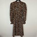 THML  | Cheetah Print High Neck Long Sleeve Midi Maxi Dress Size XS Photo 5