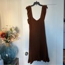 House of Harlow  1960 Brown Crochet Ruffle hem Knit Dress Size Large NWT Photo 3