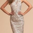 BHLDN Anthropologie  Emmeline Dress 0 Silver Bridesmaid Wedding Guest Formal Lace Photo 0