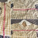 Aura  It's A Look Beige Plaid Coat Tie Double Breast Pearl Button M J NWT Photo 8