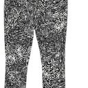 Lysse  Leggings Size M High Waist Back Zip Crop Pants Black White Print Slimming Photo 0