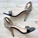 mix no. 6  Lina‎ Patterned Ankle Strap Dress Sandals | Black/Ivory 7.5 Photo 1