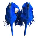 Steve Madden  Size 7.5M Fringly‎ Electric Blue Strappy Fringed High Heel Sandals Photo 3