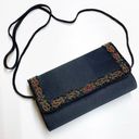 Chateau Vintage  Black Satin Beaded Clutch Purse Photo 0