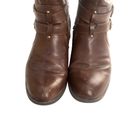 AZ Denver Faux Leather Brown Calf Heeled Zippered Womens High Fashion Boots 8M Size 8 Photo 1