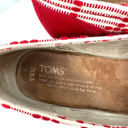 Toms  size 6.5 red white wedge‎ heels peep toe slide on Photo 5