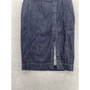 White House | Black Market WHBM Women's Blue Denim Skirt Midi Pencil Dark Wash Size 4 Petite Photo 11