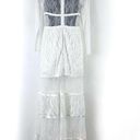 Alexis  Joelle White Lace Sheer Long Sleeve Wedding Bridal Boho Maxi Dress Small Photo 4