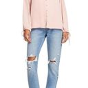 L'Academie  Cold Shoulder Long Sleeve V Neck Blush Top Size M NWT $139 Photo 1