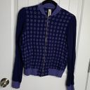 Anthropologie  blue embroidered eyelet bomber jacket small spring lightweight Photo 2