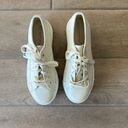 Superga  Cream Leather Platform Sneakers Size: 6.5 Photo 2