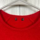 J. McLaughlin  Womens Sweater XS Cashmere Red Knit Scoop Bright Soft Button Long Photo 1