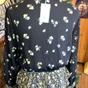 New with tags Renamed small black sheer floral cinched button down shirt boho Photo 5