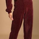 Lulus Weekend Chiller Plum Purple Chenille Knit Lounge Joggers Photo 1