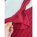 Esteban Cortazar Dress Womens Large Red Bell Sleeve Knit Stretch Mini Ribbed Photo 10