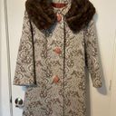 Vintage 1960’s Golet A‎ Original Fur Collared Long Pea Embroidered Maxi Coat Size 6 Photo 0