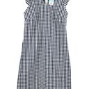 J. McLaughlin  Joselyn Dress Gingham Navy Blue Shift Ruffle Sleeve Size 0 NWT Photo 2