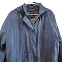 London Fog  Dusty Blue Puffer Coat Anorak Jacket Removable Hood Zip Up Size Large Photo 1