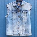 ZARA  Light Wash Distressed Faded Button Down Denim Vest Women’s Size Small Photo 3