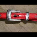 Brighton  03507 Red Leather Southwest Beaded Belt Size Women's‎ M Photo 4