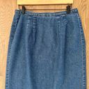 Talbots Vintage  Embroidered Chambray Denim Wrap Maxi Skirt in Blue Size Large Photo 6