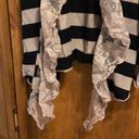 Daytrip  Black & Tan Stripe Lace Flyaway Vest Small Photo 2