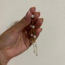 Anthropologie Gold Pearl Drop Earrings Photo 1