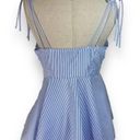 Forever 21 Blue striped peplum camisole top, NEW blue white V-neck sleeveless medium top Photo 4