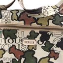 Tous  Crossbody Handbag Multi~Color Front Zipper Pocket Logo Charm Tan Green Rust Photo 2