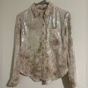 Pilcro  Anthropologie Sequin NYE blouse sparkle button up Photo 0