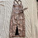 Moon River  Faux Snake Skin Open Back‎ Midi Dress Size XS Photo 2