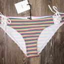 ONIA  Erica Rainbow Stripe Side Tie Bikini Bottom Large NWT Photo 4