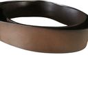 Amanda Smith Vtg  genuine leather chocolate brown cowgirl belt metal buckle Sz L Photo 1