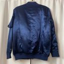 Nordstrom BP Dark Blue Satin Bomber Jacket Size Extra Small Photo 1