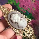 Handcrafted filigree cameo gray Czech Pearl genuine ruby gemstone clasp necklace Photo 10